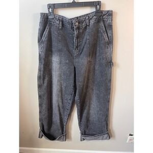 And Now This Mens Carpenter Jeans Black Acid Wash Relaxed Fit Size 32